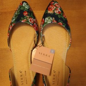 Floral d'orsay memory foam pointed toe flats